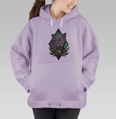 Экзотическая кошка, Hoodie Oversize Fiolet