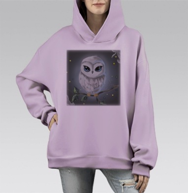 Фантастическое чувство, Hoodie Mono Fiolet, оверсайз, утепленная