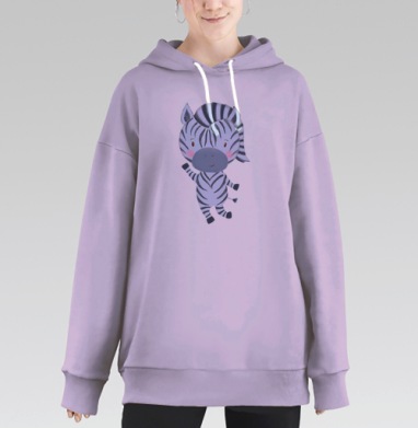 Флаффи зебра, Hoodie Long Oversize Fiolet