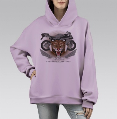 Фридом, Hoodie Mono Fiolet, оверсайз, утепленная