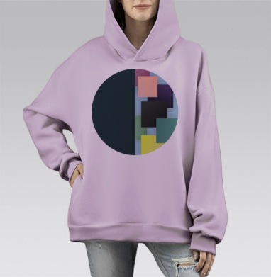 Гармония, Hoodie Mono Fiolet, оверсайз, утепленная