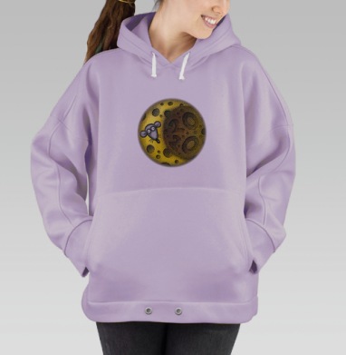 Жёлтый сыр с мышью и цифрой двадцать пять на чёрном фоне, Hoodie Oversize Fiolet