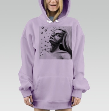 Женщина Очищение Воды Исчезновение души, Hoodie Mjhigh Dig Mel, Fiolet, утепленная
