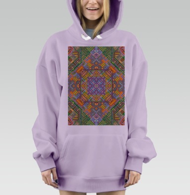 Геометрический Орнамент Симметрия Ритм Последние Слова, Hoodie Mjhigh Dig Mel, Fiolet, утепленная