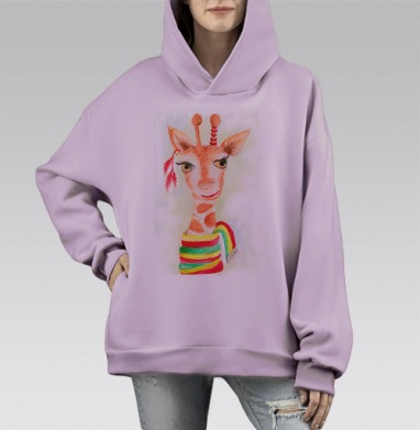 Жирафомания Федор, Hoodie Mono Fiolet, оверсайз, утепленная