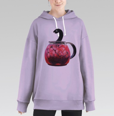 Живу в холодильнике, Hoodie Long Oversize Fiolet