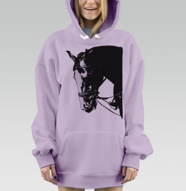 Голова породистого коня, Hoodie Mjhigh Dig Mel, Fiolet, утепленная