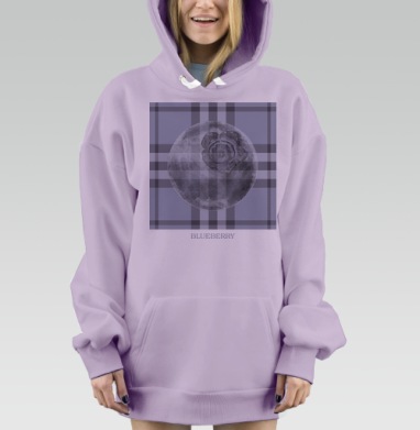 Голубика на клетчатом фоне голубика на клетчатом фоне, Hoodie Mjhigh Dig Mel, Fiolet, утепленная