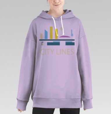 Городские линии, Hoodie Long Oversize Fiolet
