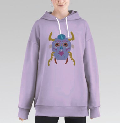 Жукастое. Грустное, Hoodie Long Oversize Fiolet