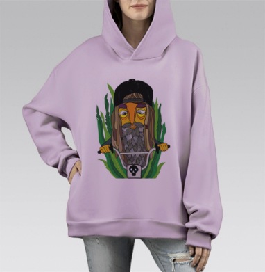 К мечте, Hoodie Mono Fiolet, оверсайз, утепленная