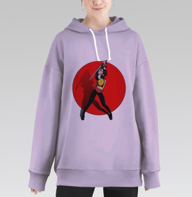 Катана  войн тени, Hoodie Long Oversize Fiolet