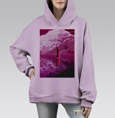 Кито, Hoodie Mono Fiolet, оверсайз, утепленная