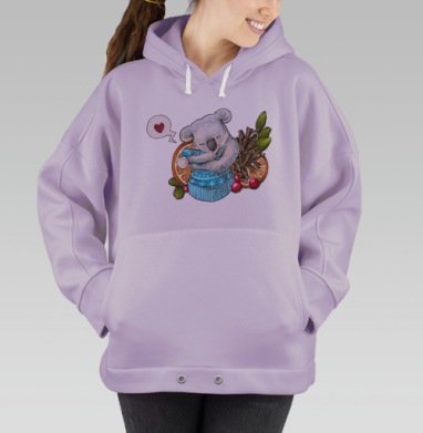 Коала шапку обнимала, Hoodie Oversize Fiolet