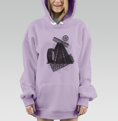 Колесо судьбы катится по дороге жизни к неизведанным горизонтам, Hoodie Mjhigh Dig Mel, Fiolet, утепленная