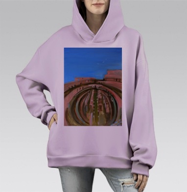 Колизей., Hoodie Mono Fiolet, оверсайз, утепленная