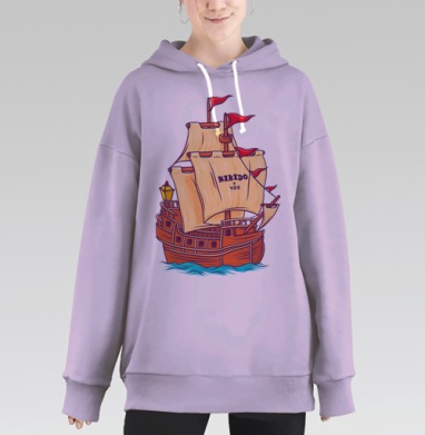 Корабль взрослый, Hoodie Long Oversize Fiolet