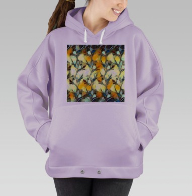 Кораллы кристаллы ветки абстракция бесшовный паттерн витраж, Hoodie Oversize Fiolet