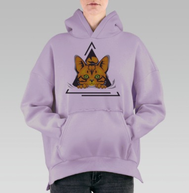 Кот, просто кот, Hoodie Oversize Fiolet, утепленная