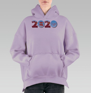 Красная зимняя мышка встречает Новый год 2020, Hoodie Oversize Fiolet, утепленная