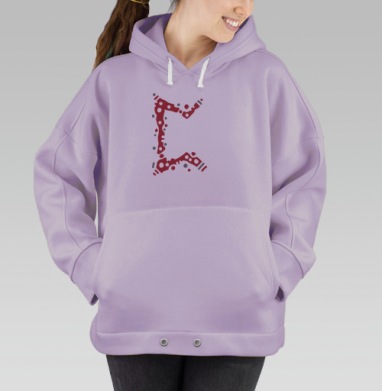 Красно серые руны магическое объединение древних знаний, Hoodie Oversize Fiolet