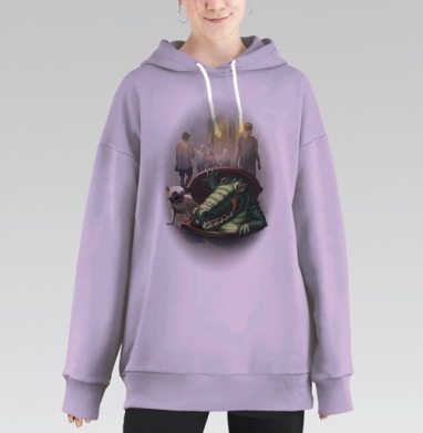 Крокодил из люка., Hoodie Long Oversize Fiolet