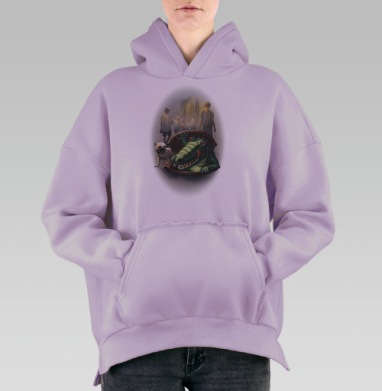 Крокодил из люка., Hoodie Oversize Fiolet, утепленная