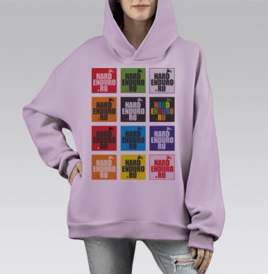 КТМ ХАСКА КАВА ЯМАХА ХОНДА, Hoodie Mono Fiolet, оверсайз, утепленная