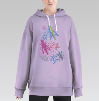 Кузнечики и хаос, Hoodie Long Oversize Fiolet