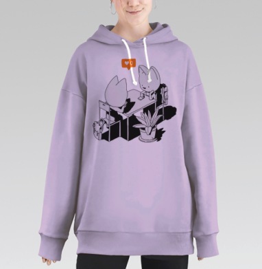 Лайк, Hoodie Long Oversize Fiolet