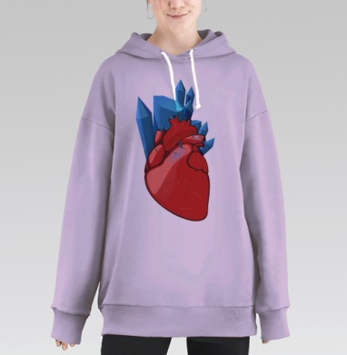 Ледяное сердце, Hoodie Long Oversize Fiolet