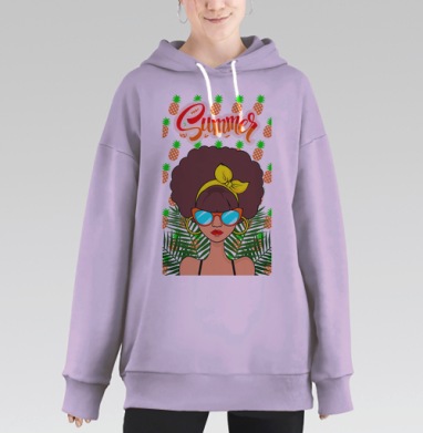 Летний отдых, Hoodie Long Oversize Fiolet