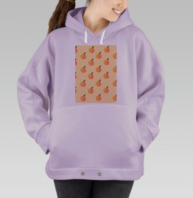 Летний свежий оргазмический паттерн с сочными персиками, Hoodie Oversize Fiolet
