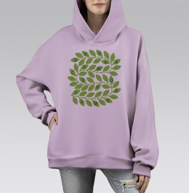 ЛИАНА, Hoodie Mono Fiolet, оверсайз, утепленная