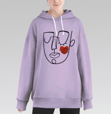 Линия жизни л, Hoodie Long Oversize Fiolet