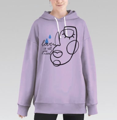 Линия любви, Hoodie Long Oversize Fiolet