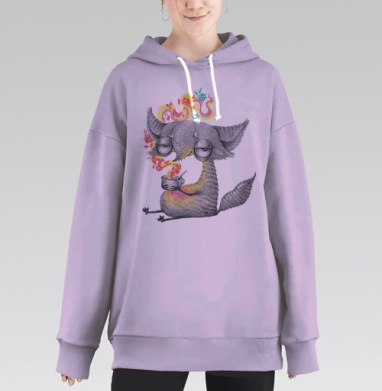 Лиса и ароматный чай, Hoodie Long Oversize Fiolet