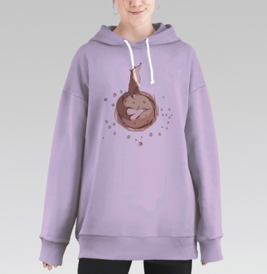 Лиса и космос, Hoodie Long Oversize Fiolet