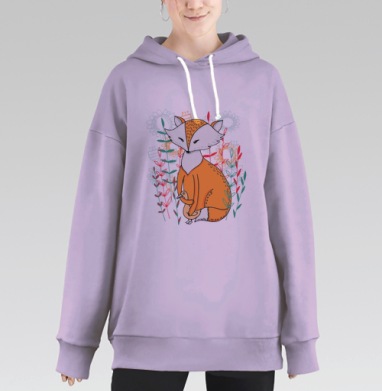 Лиса с уткой, Hoodie Long Oversize Fiolet