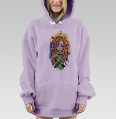 Маленькая Воительница с Топором и Стрелами Маленькая Воительница, Hoodie Mjhigh Dig Mel, Fiolet, утепленная