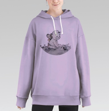 Малыш на траве, Hoodie Long Oversize Fiolet
