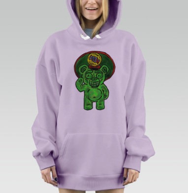 Мармеладный Генерал Веселый Зеленый Медведь, Hoodie Mjhigh Dig Mel, Fiolet, утепленная