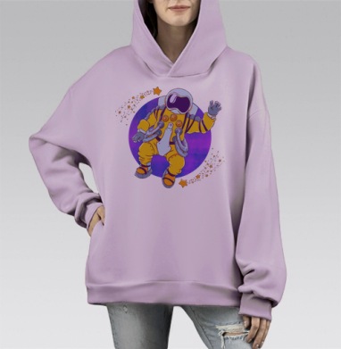 Майор Том, Hoodie Mono Fiolet, оверсайз, утепленная