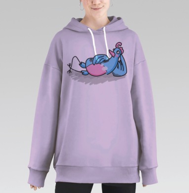 Мечтающий голубь, Hoodie Long Oversize Fiolet