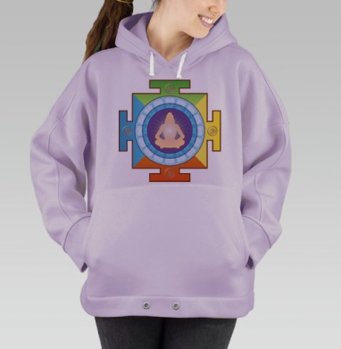 Медитация и духовное просветление в мандале ОМ, Hoodie Oversize Fiolet
