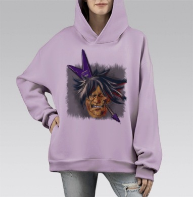 Мелодия застряла, Hoodie Mono Fiolet, оверсайз, утепленная