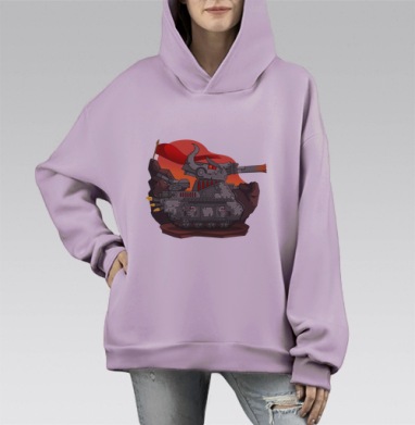 Механический Танковый Дракон с Огненной Атмосферой движения, Hoodie Mono Fiolet, оверсайз, утепленная