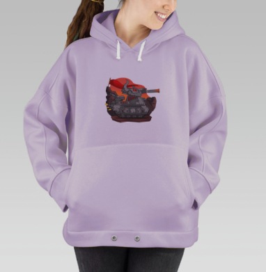 Механический Танковый Дракон с Огненной Атмосферой движения, Hoodie Oversize Fiolet