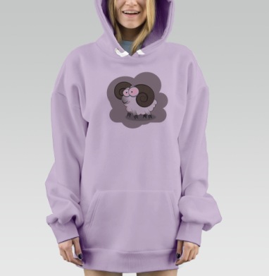 Милый добрый горный барашик для детей, Hoodie Mjhigh Dig Mel, Fiolet, утепленная