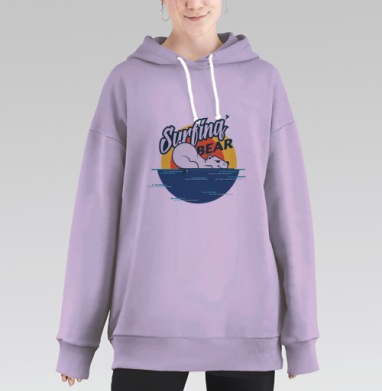 Мишка-Серфер, Hoodie Long Oversize Fiolet